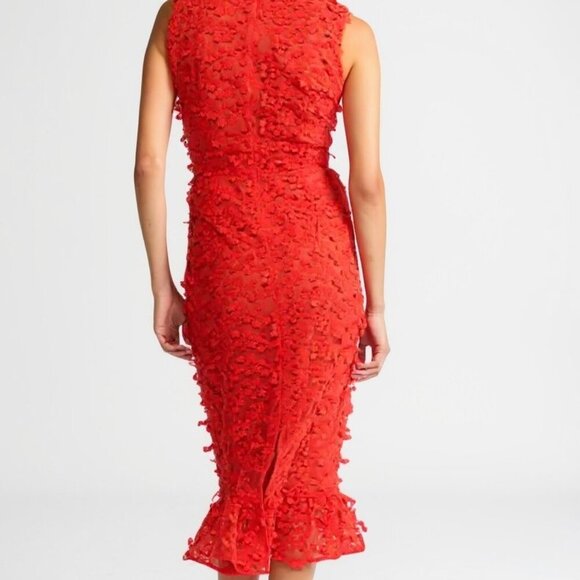 Cynthia Rowley sleeveless lace midi dress Red Size 6 NWT - Picture 2 of 10
